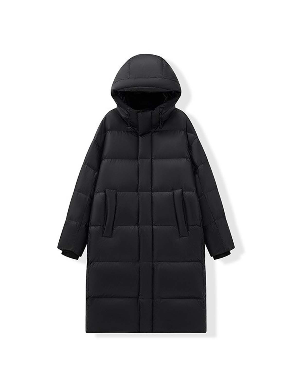Long Hooded White Duck Down Coat-d6008